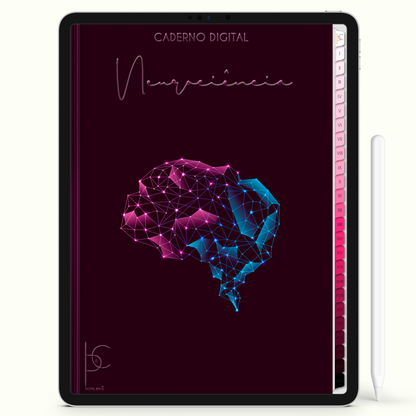 Caderno Digital Blush Neurociências Blush 24 Matérias • iPad Tablet Android • Download instantâneo • Sustentável