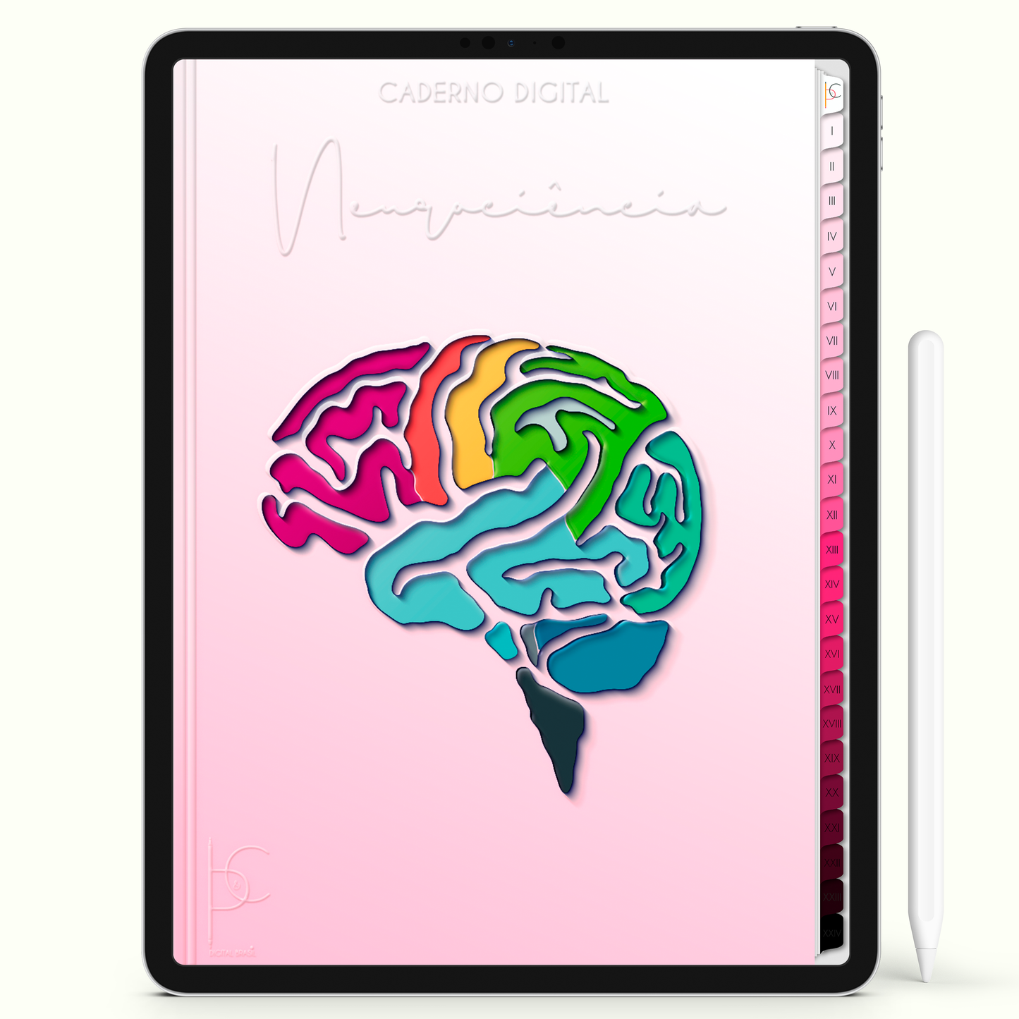 Caderno Digital Blush Neurociência Neurocience Notes 24 Matérias • iPad e Tablet Android • Download instantâneo • Sustentável