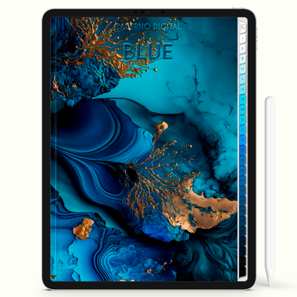 Caderno Digital 24 Matérias - Ocean Gold para ipad e tablet android - Cadernos & Planner Digital Brasil