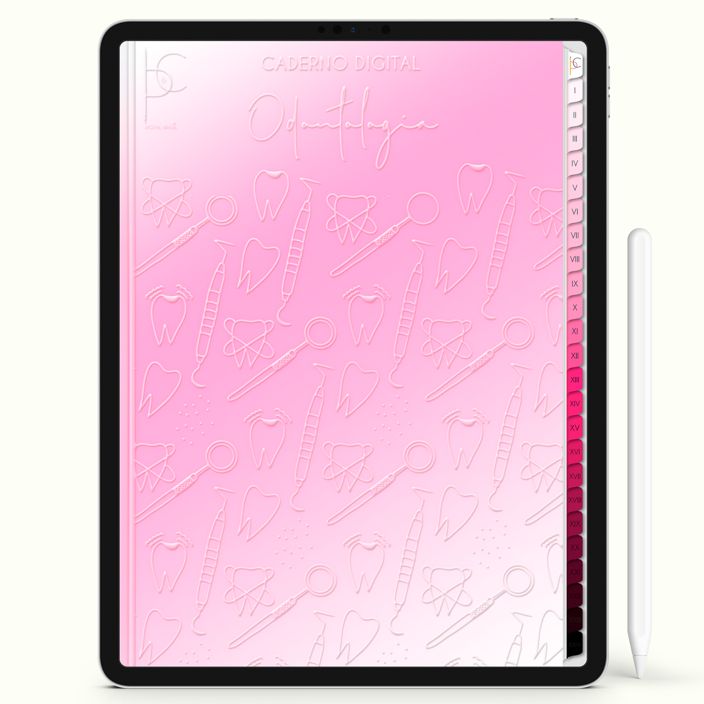 Caderno Digital Blush Odonto Odontologia 24 Matérias • iPad e Tablet Android • Download instantâneo • Sustentável