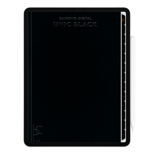 Caderno digital Unic Black da Cadernos & Planner Digital Brasil, com to do list e páginas pautadas, pontilhadas, black pautada, Cornell para estudos e produtividade diária. Exclusivo para estudar e se planejar no iPad e tablets Android tablets da Samsung (TabS6 Lite, Tab S9 Fe, Tab S9 +, Galaxy Tab S10 Ultra · Galaxy Tab S10+, compatível com aplicativos de anotações digitais GoodNotes e Notein. Baixe grátis o Caderno Digital Gratuito. Faça o download do Planner Digital Grátis.