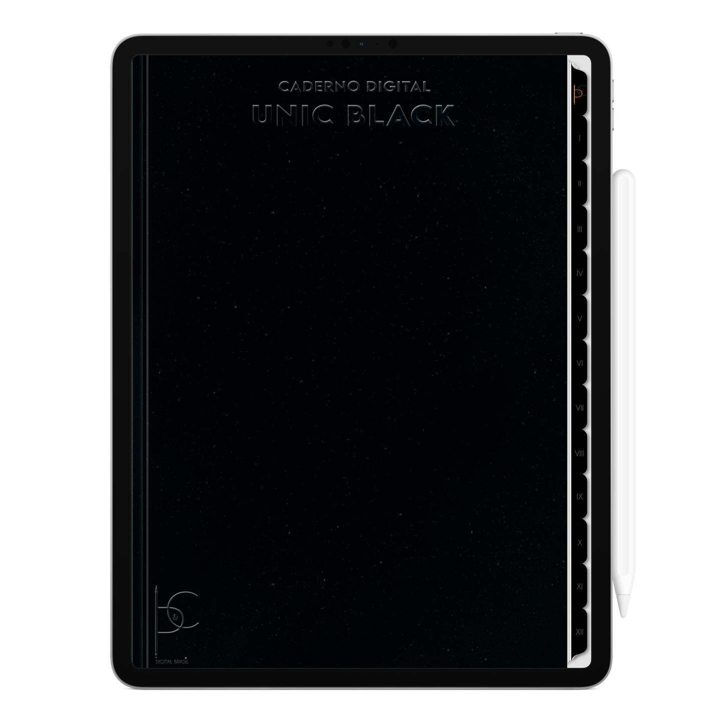 Caderno digital Unic Black da Cadernos & Planner Digital Brasil, com to do list e páginas pautadas, pontilhadas, black pautada, Cornell para estudos e produtividade diária. Exclusivo para estudar e se planejar no iPad e tablets Android tablets da Samsung (TabS6 Lite, Tab S9 Fe, Tab S9 +, Galaxy Tab S10 Ultra · Galaxy Tab S10+, compatível com aplicativos de anotações digitais GoodNotes e Notein. Baixe grátis o Caderno Digital Gratuito. Faça o download do Planner Digital Grátis.