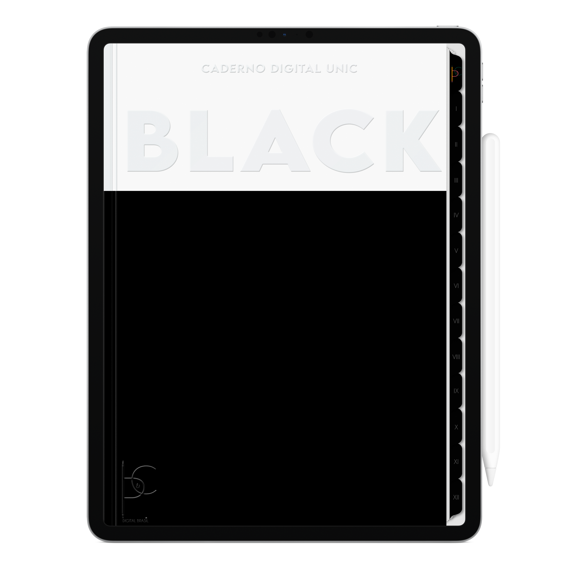 Caderno digital Unic Black perfeito para estudantes, concurseiros e profissionais, com páginas para anotações digitais, compatível com GoodNotes e Notein. Exclusivo para estudar e se planejar no iPad e tablets Android tablets da Samsung (TabS6 Lite, Tab S9 Fe, Tab S9 +, Galaxy Tab S10 Ultra · Galaxy Tab S10+, compatível com aplicativos de anotações digitais GoodNotes e Notein. Baixe grátis o Caderno Digital Gratuito. Faça o download do Planner Digital Grátis.