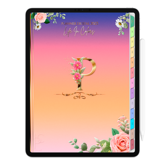 Planner Digital Vertical Life In Colors 2025 Inicial P pt-BR • Para iPad e Tablet Android • Download Imediato