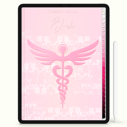 Caderno Digital Blush Pink Anotações 24 Matérias • iPad e Tablet Android • Download instantâneo • Sustentável
