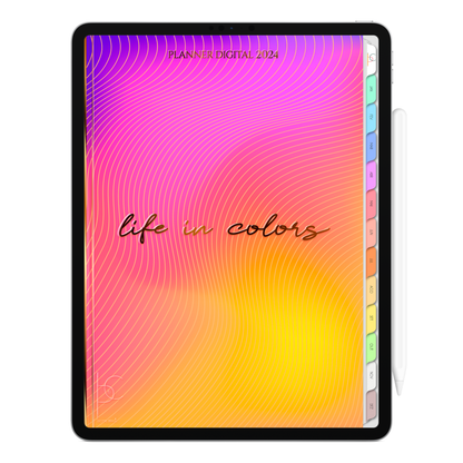 Planner Digital Vertical Life In Colors 2024 Energy • Para iPad e Tablet Android • Download Instantâneo • Sustentável