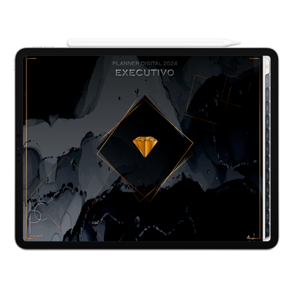 Planner Digital Horizontal Executivo 2024 Diamante Dourado • Para iPad e Tablet Android • Download Instantâneo • Sustentável