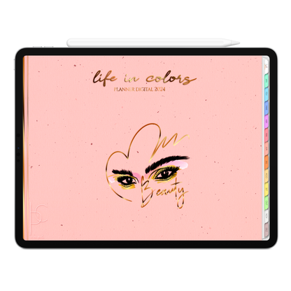 Planner Digital Horizontal Life In Colors 2024 Beauty Beleza • Para iPad e Tablet Android • Download Instantâneo • Sustentável