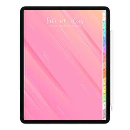 Planner Digital Vertical Life In Colors 2024 Bloom • Para iPad e Tablet Android • Download Instantâneo • Sustentável