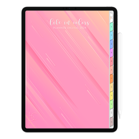 Planner Digital Vertical Life In Colors 2024 Bloom • Para iPad e Tablet Android • Download Instantâneo • Sustentável