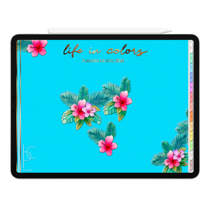 Digital Horizontal Life In Colors 2024 Elegância Floral • Para iPad e Tablet Android • Download Instantâneo • Sustentável