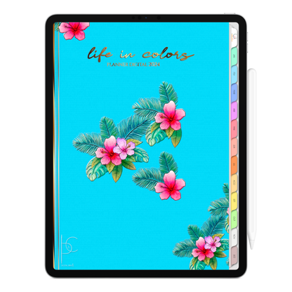 Planner Digital Vertical Life In Colors 2024 Elegância Floral • Para iPad e Tablet Android • Download Instantâneo • Sustentável