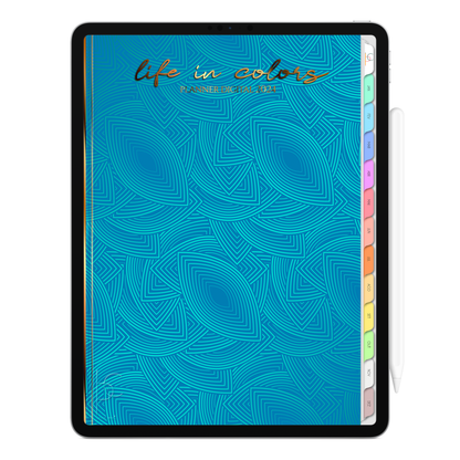 Planner Digital Vertical Life In Colors 2024 Elegant Blue • Para iPad e Tablet Android • Download Instantâneo • Sustentável