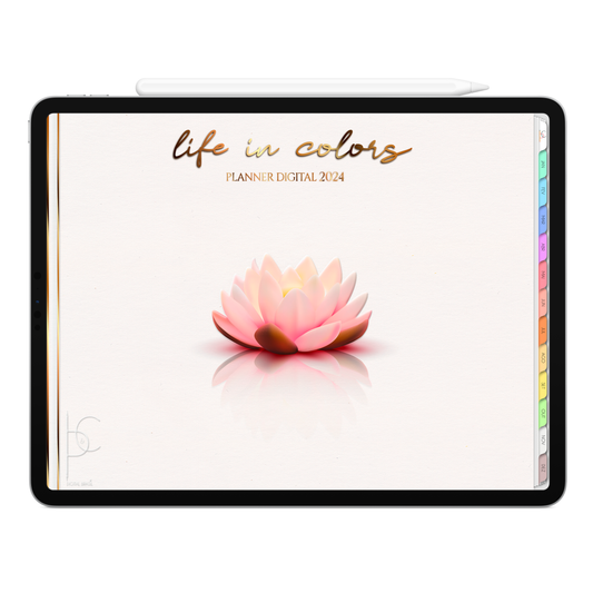 Planner Digital Horizontal Life In Colors 2024 Eu Interior • Para iPad e Tablet Android • Download Instantâneo • Sustentável