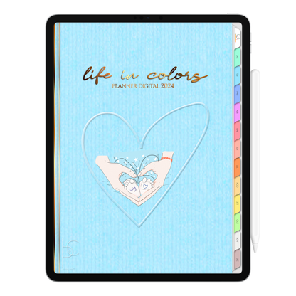 Planner Digital Vertical Life In Colors 2024 Love Baby • Para iPad e Tablet Android • Download Instantâneo • Sustentável