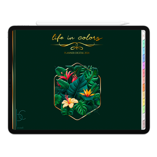 Planner Digital Horizontal Life In Colors 2024 Nature Garden • Para iPad e Tablet Android • Download Instantâneo • Sustentável