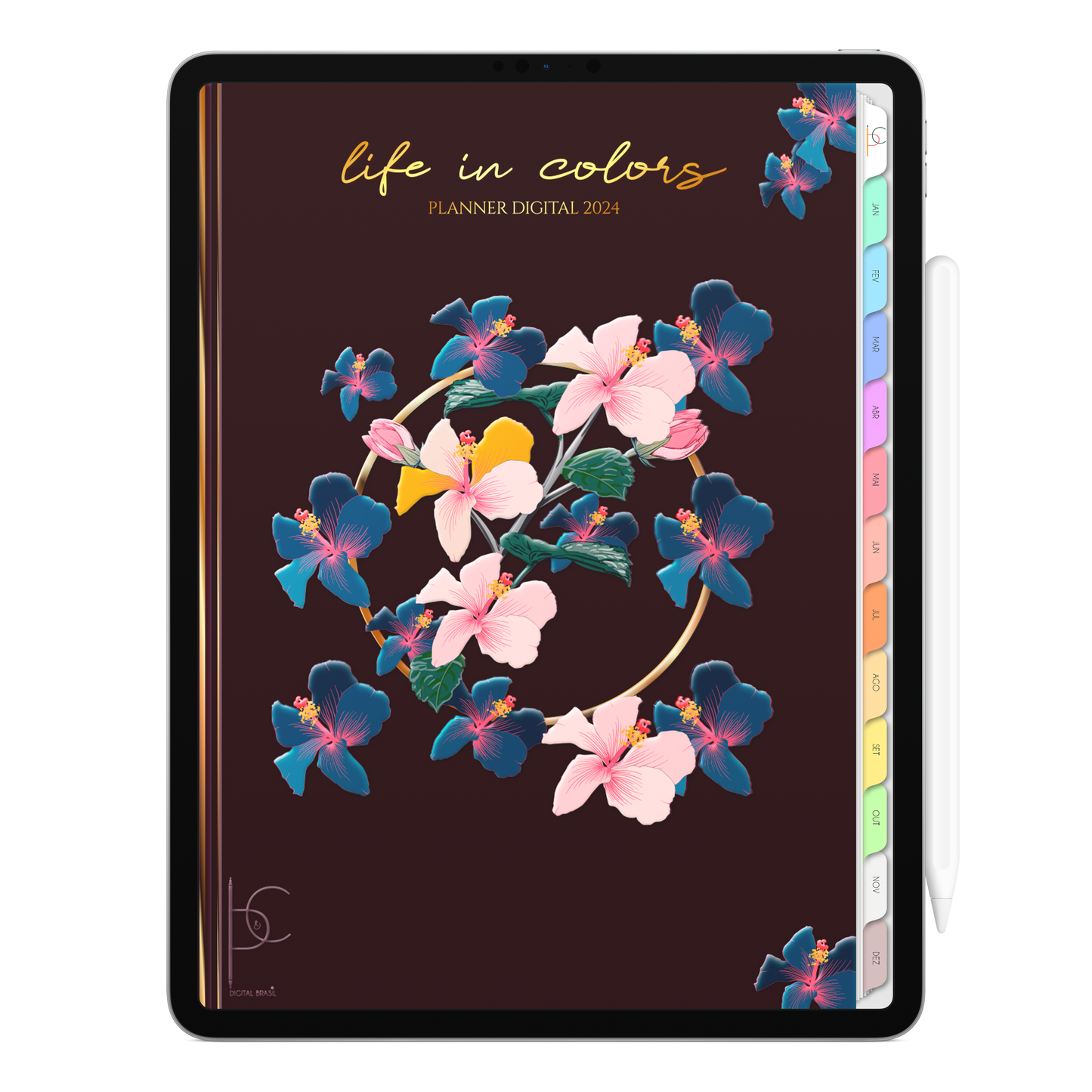 Planner Digital Vertical Life In Colors 2024 Serene Night • Para iPad e Tablet Android • Download Instantâneo • Sustentável