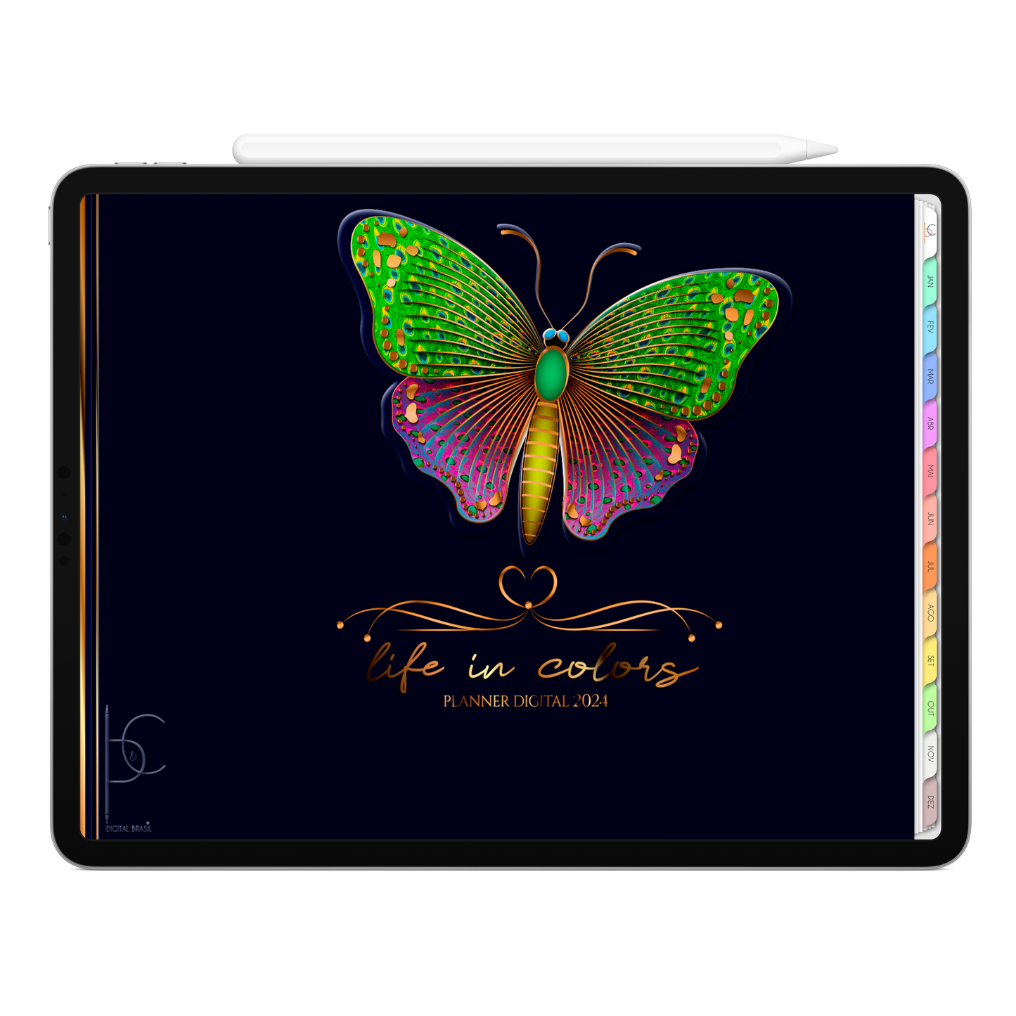 Planner Digital Horizontal Life In Colors 2024 Summer Voando Alto • Para iPad e Tablet Android • Download Instantâneo • Sustentável