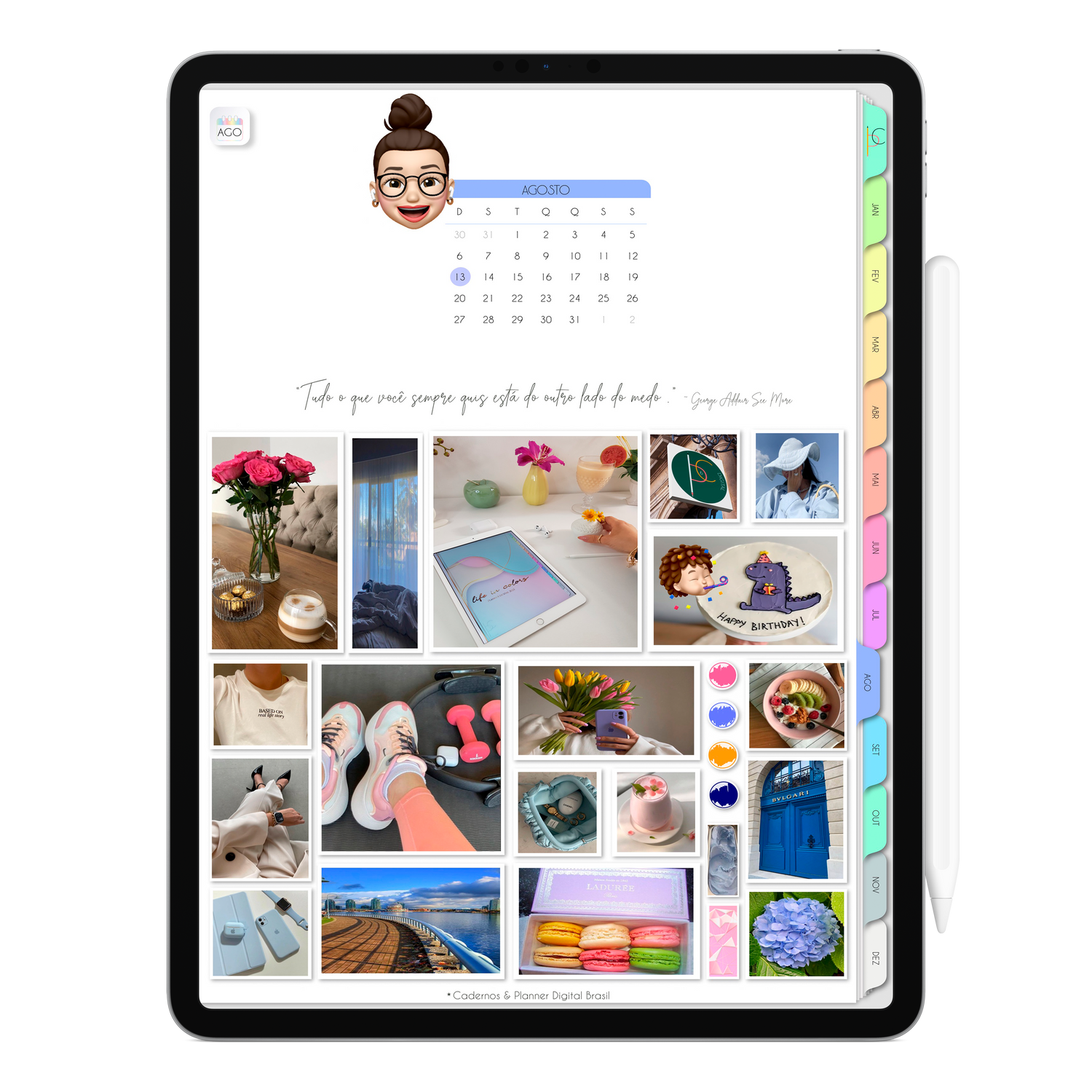 Planner Digital planejamento anual, mensal, semanal, diario para iPad e Tablet Android, com aplicativo de anotação GoodNotes, Noteshelf ou Samsung Notes