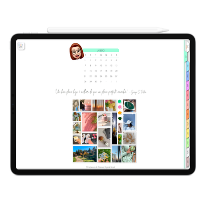 Capa do MÊs Planner Digital 2024 para iPad e Tablet Android com aplicativos de Anotações GoodNotes, Noteshelf, Samsung Notes. Planejamento Digital várias áreas da vida, planejamento anual, planejamento mensal, planejamento semanal, planejamento diario, planejamento alimentar. Planner Interativo e Clicável. Cadernos & Planner Digital Brasil