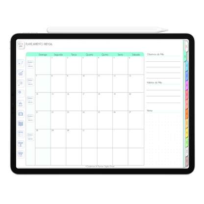 Planner Digital Horizontal Life In Colors 2024 Delicadeza • Para iPad e Tablet Android • Download Instantâneo • Sustentável