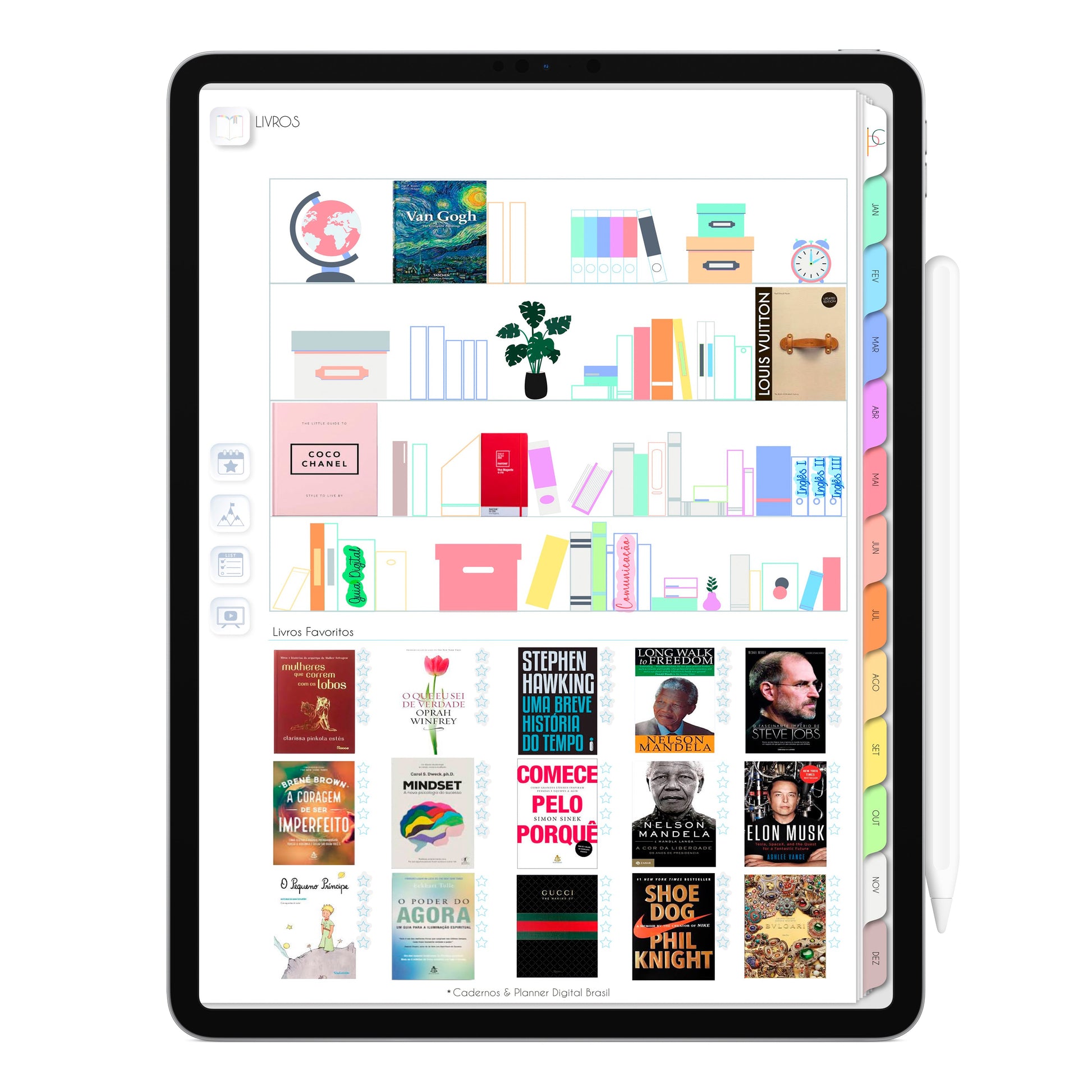 Livros Planner Digita 2024 Life In Colors exlcusivo para iPad e Tablet Android, Tablet Samsung, Aplicativos de Anotações GoodNotes, Noteshelf e Samsung Notes. Planejamento Anual, Planejamento Mensal, Planejamento Semanal e Planejamento DIário. Integração Apple Calendar e Google Calendar Cadernos & Planner Digital Brasil