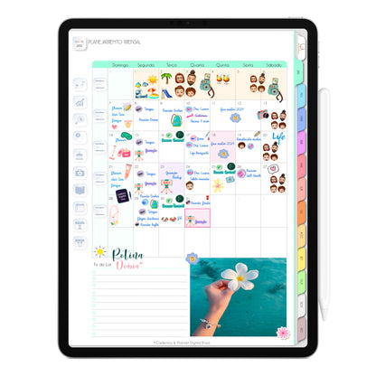 Planejamento Mensal Planner Digital Grátis Teste Gratuito no iPad e Tablet Android, Tablet Samsung Planner Life In Color Cadernos & Planner Digital Brasil