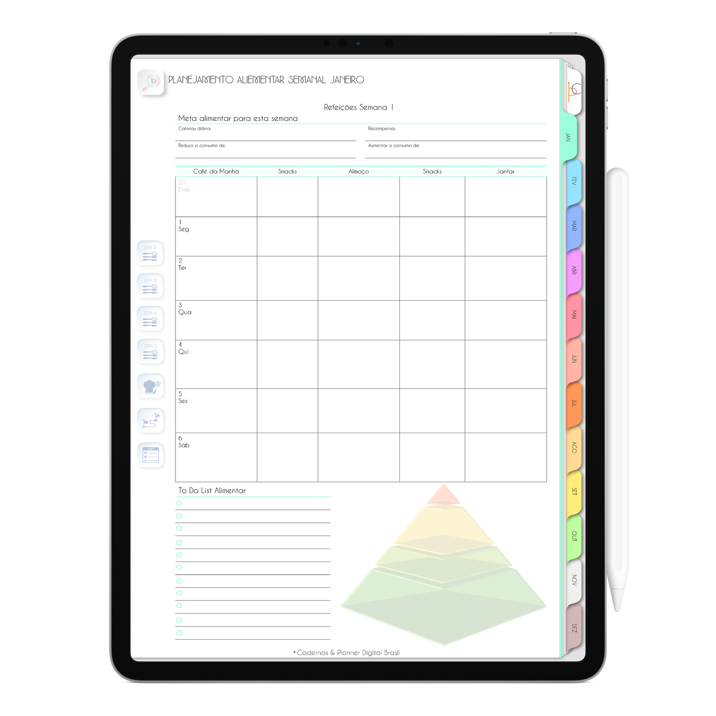 Planner Digital Vertical Life In Colors 2024 Cristal • Para iPad e Tablet Android • Download Instantâneo • Sustentável