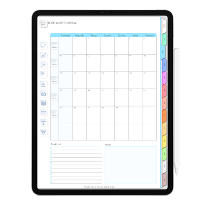 Planner Digital Vertical Life In Colors 2024 Gold Flowers • Para iPad e Tablet Android • Download Instantâneo • Sustentável