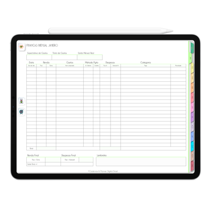 Planner Digital com finanças anual com ativação lembretes apple calendar e google agenda e inteligência artificial AI Planner no ChatGPT. Planner Digital 2025 Gratuito download grátis do planner digital para iPad e Tablet Android, tablet da Samsung Planeje sua vida no melhor planner digital da Cadernos  Planner Digital Brasil