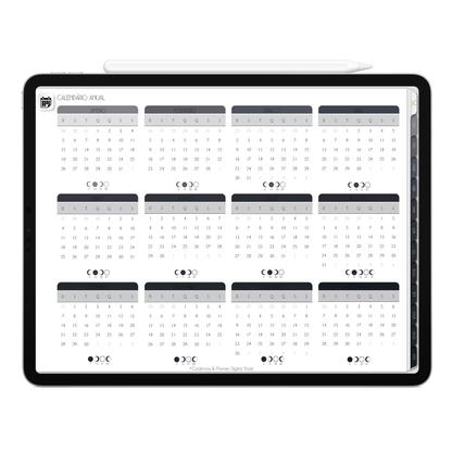 Planner Digital 2025 Horizontal Executivo Marcas do Tempo pt-BR • Para iPad e Tablet Android • Download Imediato