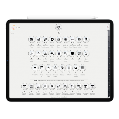 Página Home. O Melhor Planner Digital Executivo 2025 do Mundo para planejar a vida pessoal e profissional, com ativação de lembretes apple calendar, google agenda e inteligência artificial AI Planner no ChatGPT. Planner Digital 2025 para iPad e Tablet Android, Tablet da Samsung. Planeje sua vida no melhor Planner Digital da Cadernos Planner Digital Brasil.