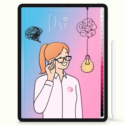 Caderno Digital Blush Psi Psicologia 24 Matérias • iPad Tablet Android • Download instantâneo • Sustentável