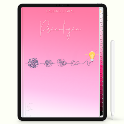 Caderno Digital Blush Psicologia Estudos Psi 24 Matérias • iPad e Tablet Android • Download instantâneo • Sustentável