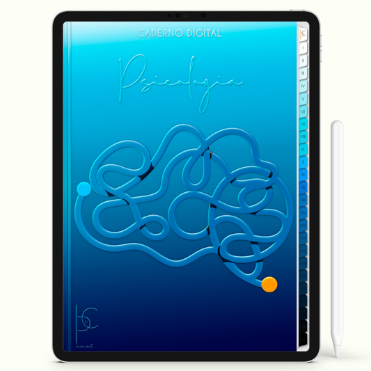 Caderno Digital 24 Matérias - Caderno Digital Psicologia, para ipad e tablet android. Cadernos & Planner Digital Brasil