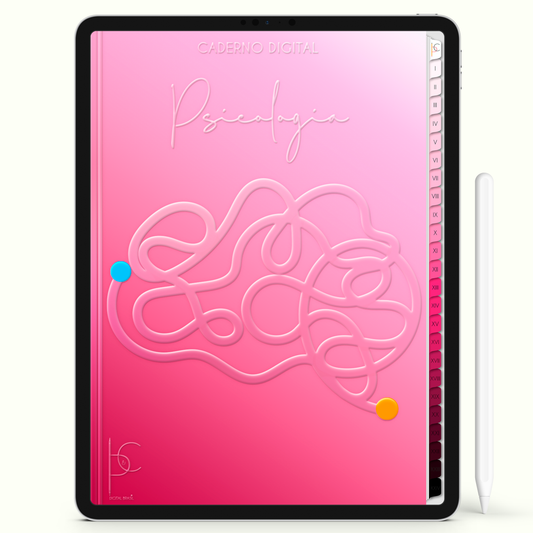 Caderno Digital Blush Amor por Psi Psicologia 24 Matérias • iPad e Tablet Android • Download instantâneo • Sustentável