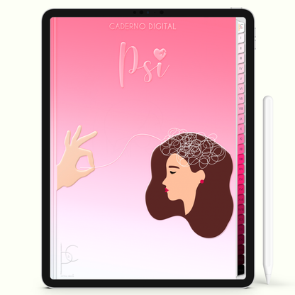 Caderno Digital Blush Psicologia Psychology Mind 24 Matérias • iPad Tablet Android • Download instantâneo • Sustentável