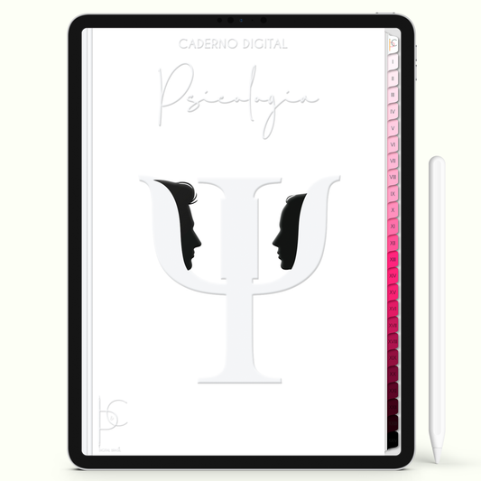 Caderno Digital Blush Psicologia Psicóloga 24 Matérias • iPad e Tablet Android • Download instantâneo • Sustentável