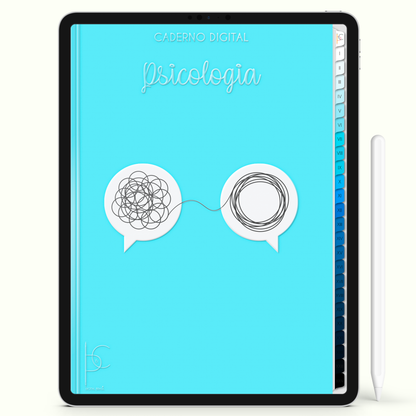 Caderno Digital 24 Matérias - Caderno Digital Psicologia, para ipad e tablet android. Cadernos & Planner Digital Brasil