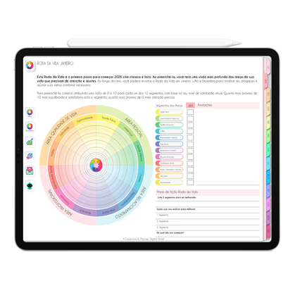 Planner Digital 2026 Gratuito Horizontal Life In Colors Teste Grátis Download Gratuito • iPad Tablet Android • Download Imediato