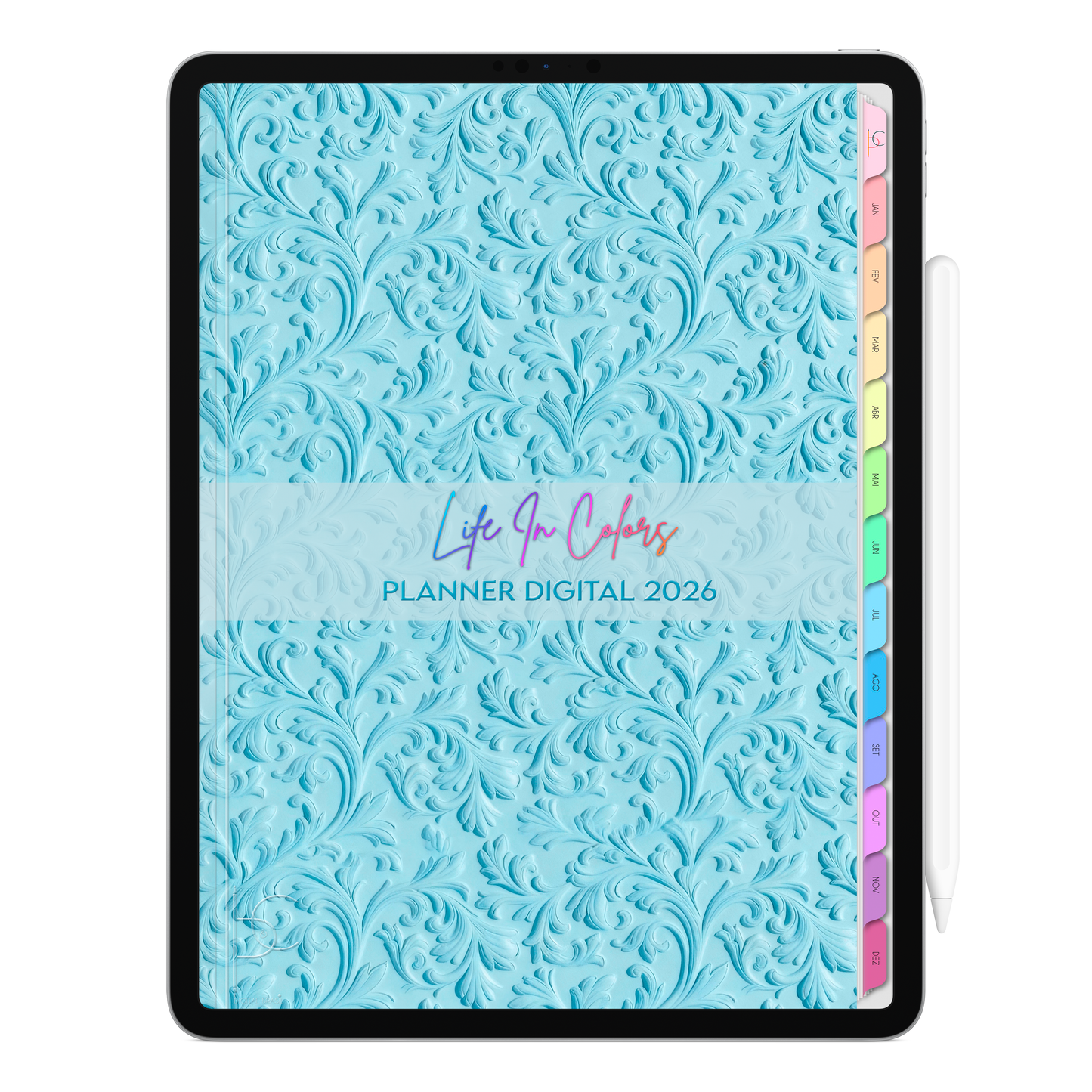 Planner Digital 2026 Vertical Life In Colors Arte em Movimento pt-BR • Para iPad e Tablet Android • Download Imediato