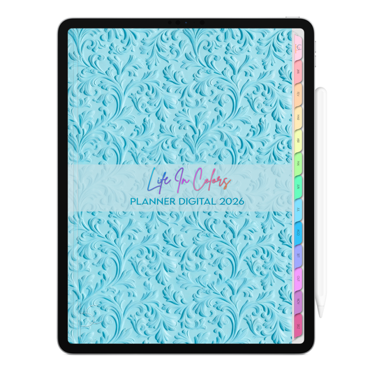 Planner Digital 2026 Vertical Life In Colors Arte em Movimento pt-BR • Para iPad e Tablet Android • Download Imediato