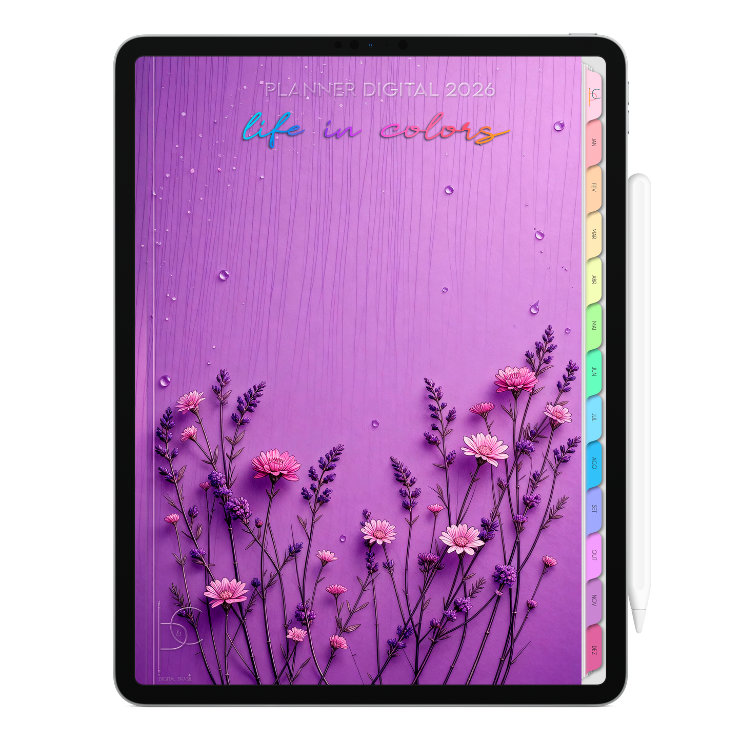 Planner Digital 2026 Vertical Life In Colors Esplêndido pt-BR • Para iPad e Tablet Android • Download Imediato