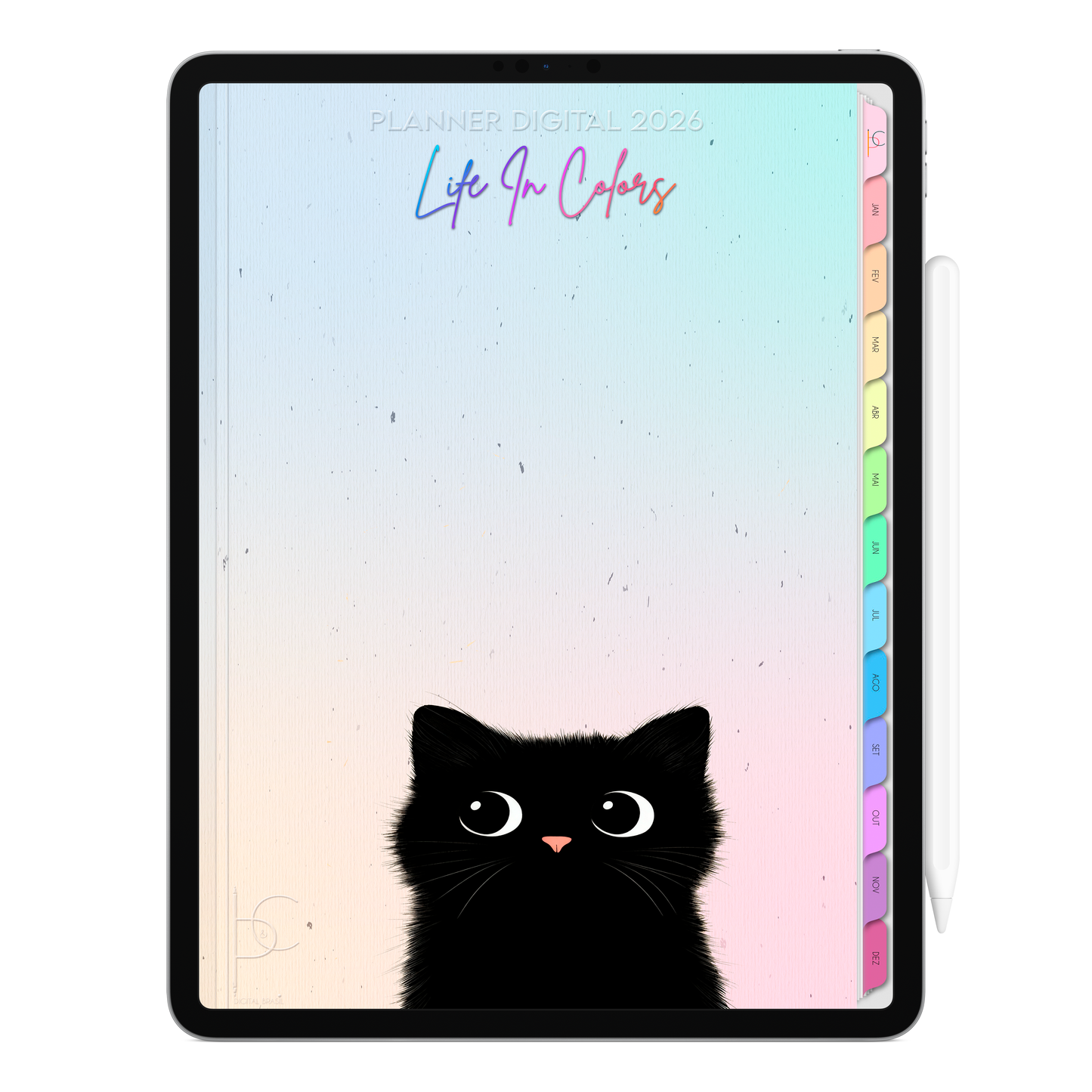 Planner Digital 2026 Vertical Life In Colors Fofura Minha pt-BR • Para iPad e Tablet Android • Download Imediato