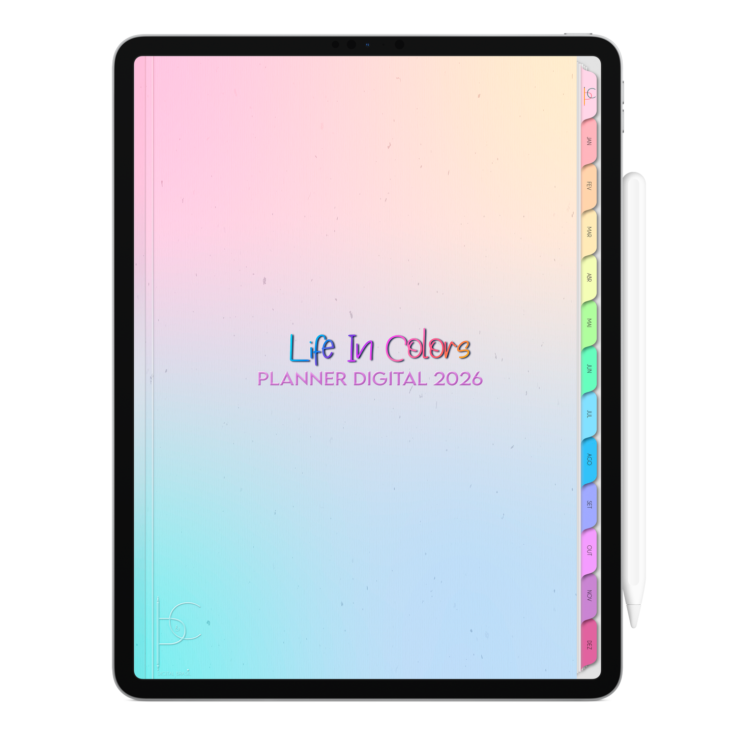 Planner Digital 2026 Vertical Life In Colors Pôr do Sol pt-BR • Para iPad e Tablet Android • Download Imediato