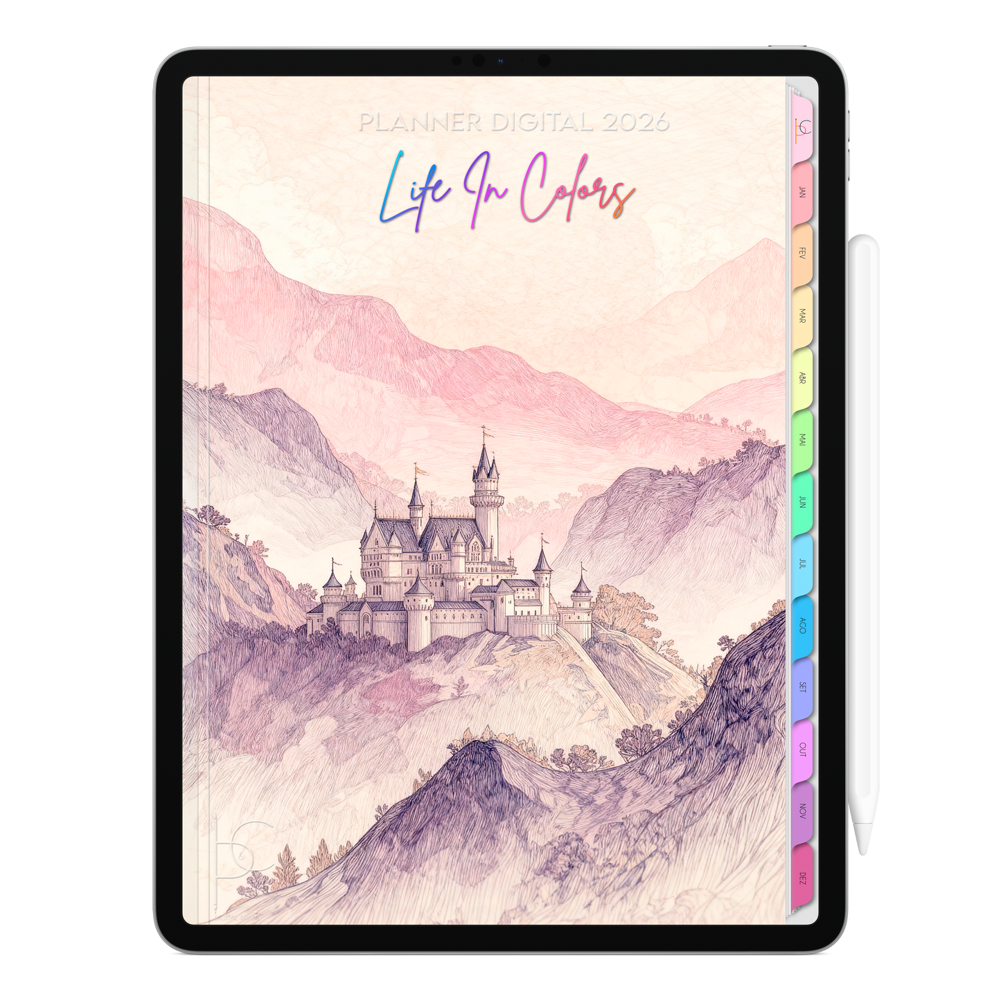 Planner Digital 2026 Vertical Life In Colors Soberano e Imponente pt-BR • Para iPad e Tablet Android • Download Imediato