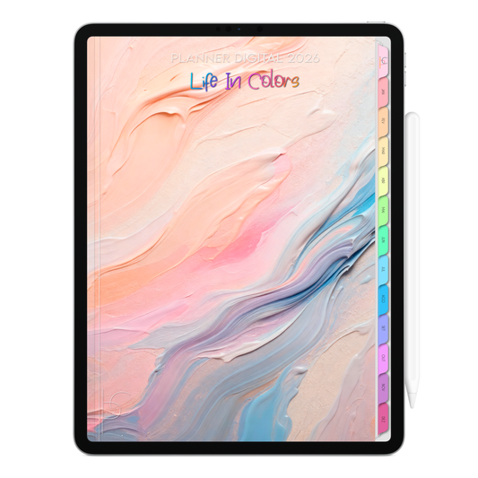 Planner Digital 2026 Vertical Life In Colors Tons da Essência pt-BR • Para iPad e Tablet Android • Download Imediato