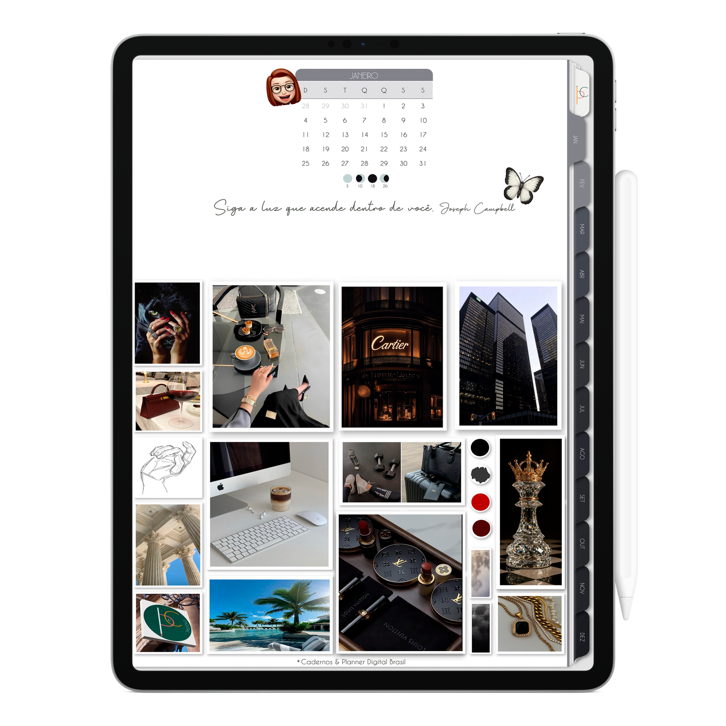 Planner Digital 2026 Gratuito Vertical Executivo Teste Grátis • Para iPad e Tablet Android • Download Imediato • IA