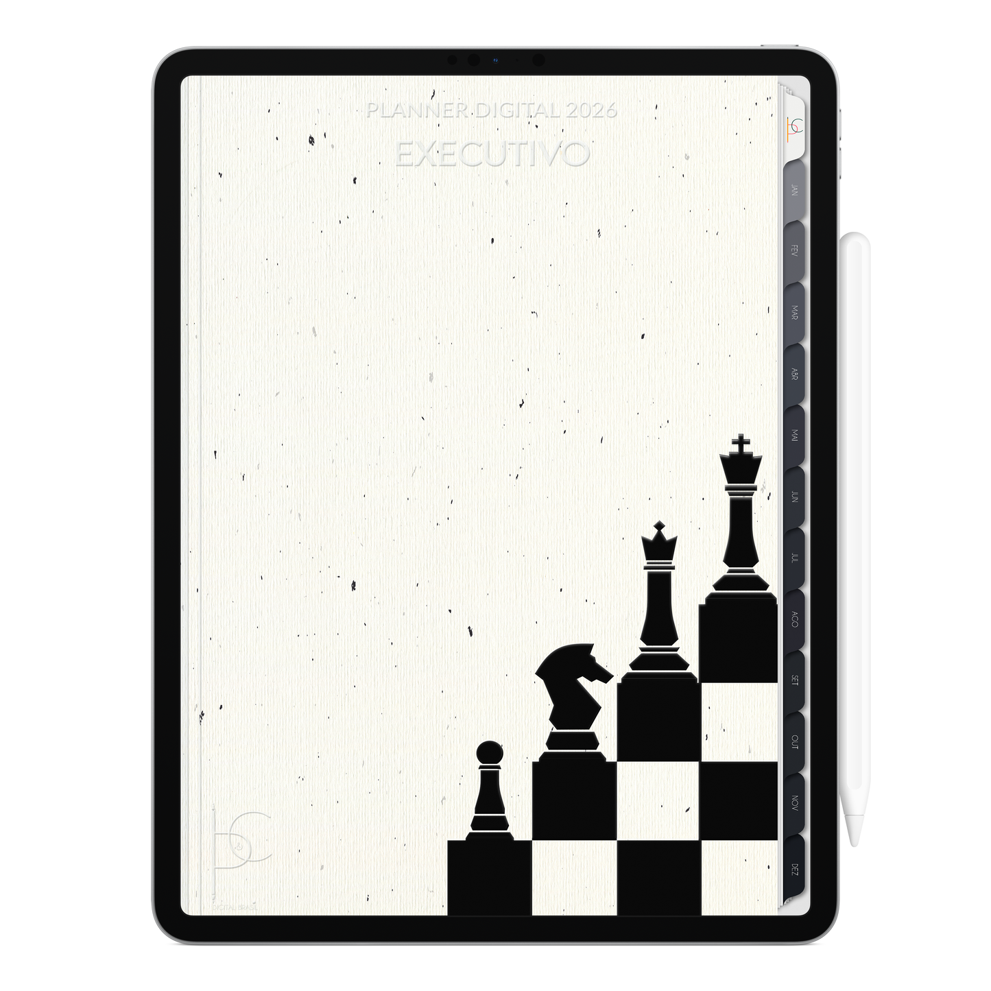 Planner Digital 2026 Vertical Executivo Ação Estratégica pt-BR • Para iPad e Tablet Android • Download Imediato