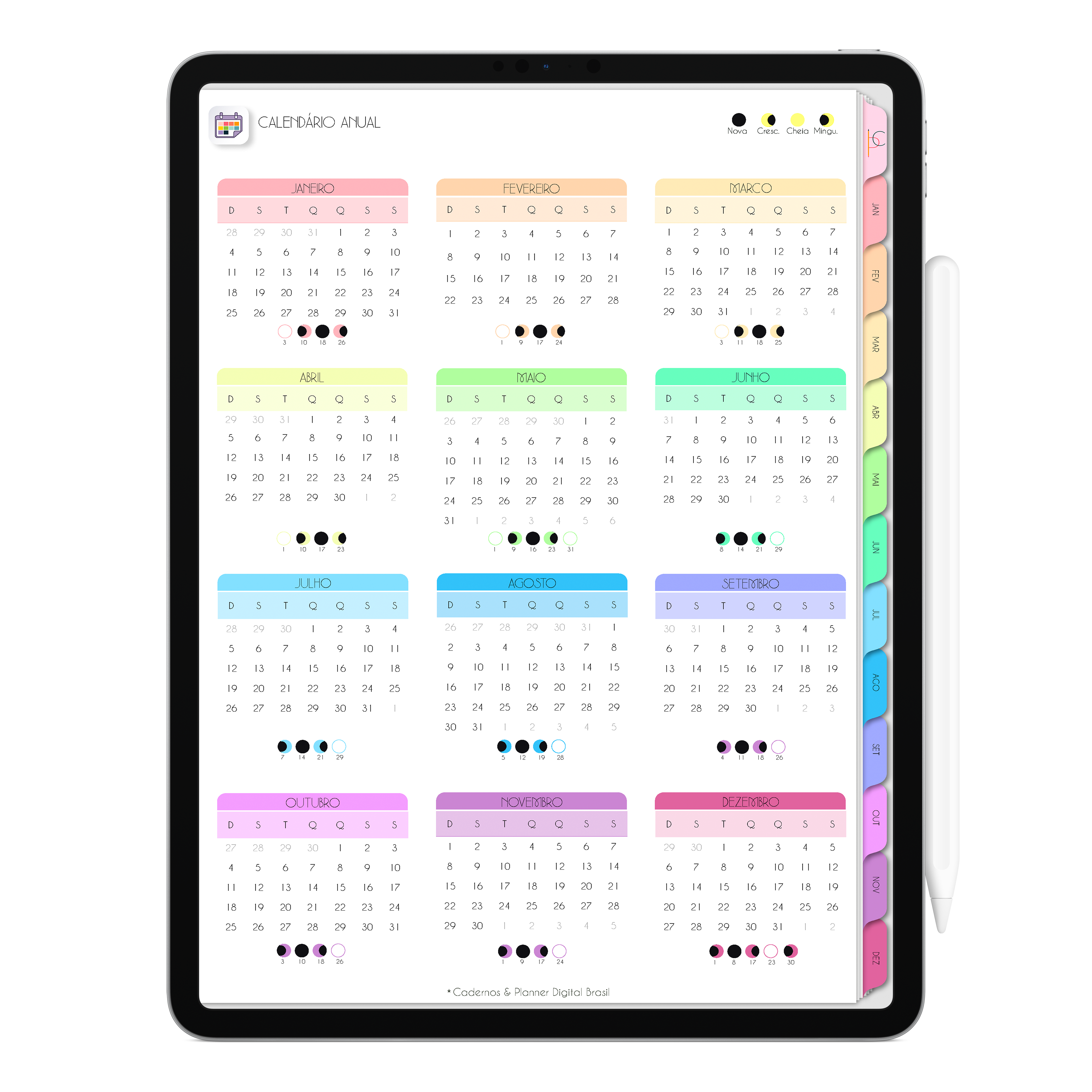 Planner Digital Gratuito 2026 Life In Colors | Para iPad e Tablet